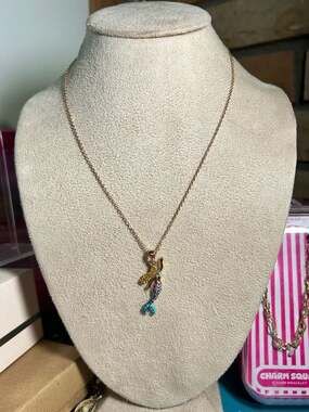 Crystal Kingdom Mermaid Pendant Necklace with Genuine Crystals